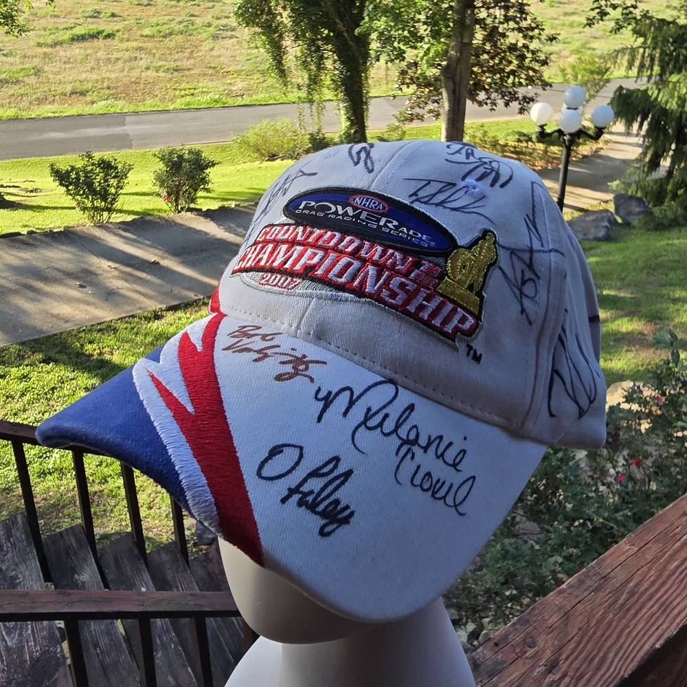 Vintage Signed 2007 NHRA Cap, John Force + 13 Others